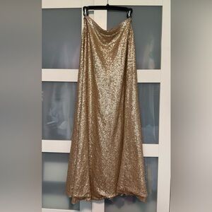 Slate & Willow Gold Sequin Maxi Skirt Large